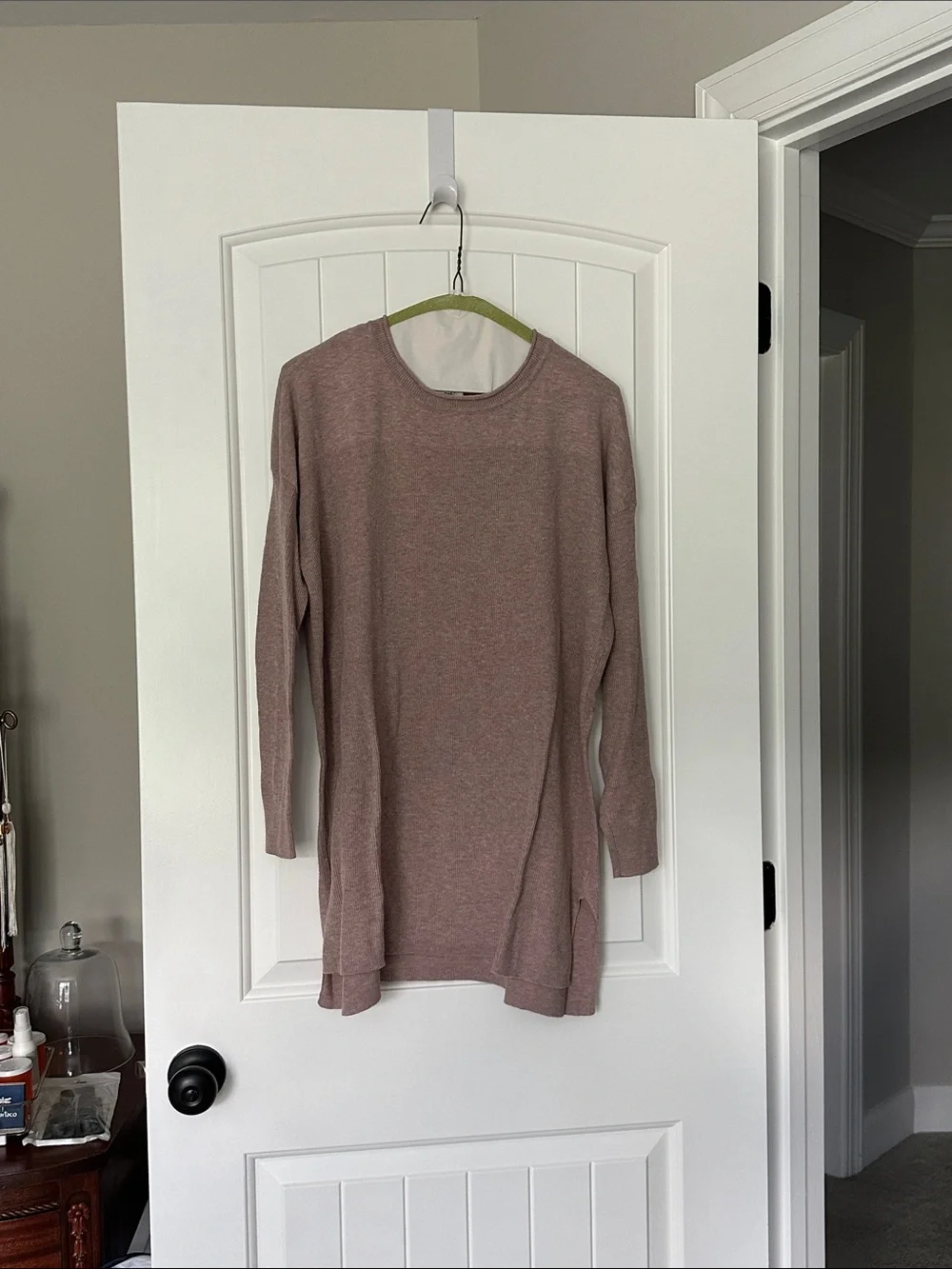 Cabi Long Sleeve Tunic Sweater in Dusty Rose